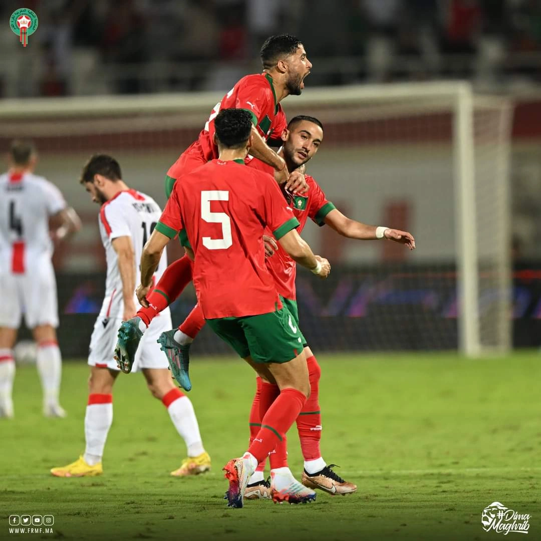 المنتخب المغربي يفوز على نظيره الجورجي بثلاثية قبل المونديال